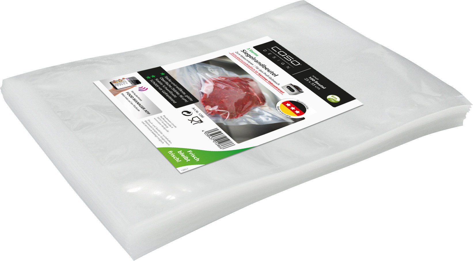 Siegelrandbeutel f. Kammervakuumierer 90 my, 100er Pack  25x35 cm